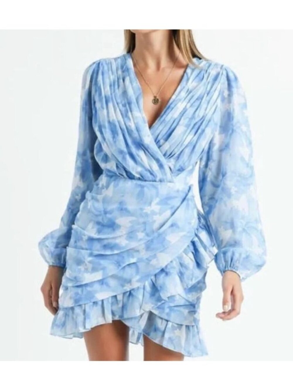 NWT Showpo. Can I Be Your Honey Blue Floral Mini Dress-sz 6